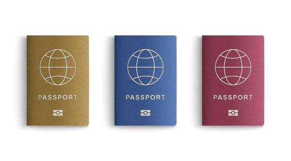 Realistischer Reisepass Ausweis Isoliert Auf Weißem Hintergrund Vektorabbildung — Stockvektor