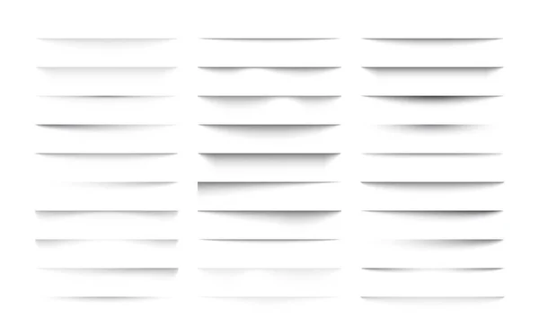 Yumuşak kenarlı şeffaf gölgeler. Saydam arkaplanda izole edilmiş gerçekçi gölge efekti farklı şekiller, vektör illüstrasyonu