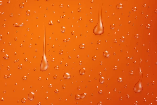 Gotas Agua Transparentes Superficie Naranja Ilustración Vectorial — Vector de stock