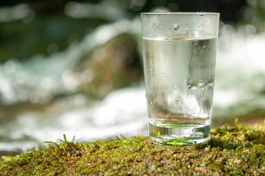 Natural water in a glass clipart