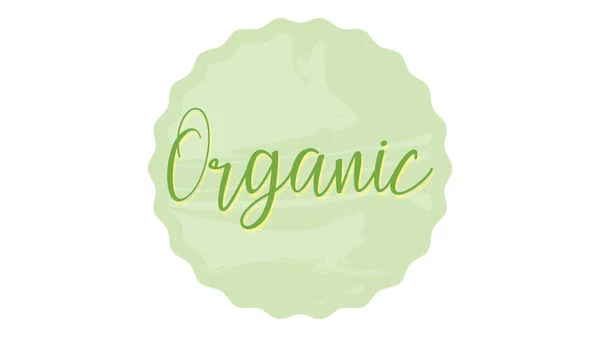Organicznych Szablon Projektu Vector Nowoczesna Kaligrafia Pędzla Napis Logo Pieczęć — Wektor stockowy