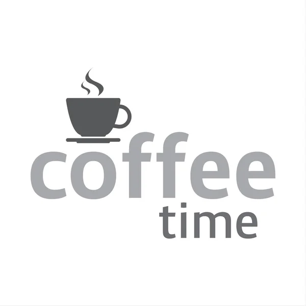 Taza Café Logotipo Hora Del Café Taza Espresso Ilustración Vectorial — Vector de stock