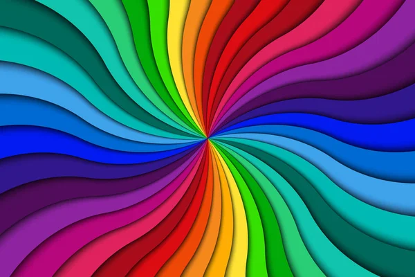 Color Espiral Fondo Brillante Colorido Remolino Patrón Radial Vector Abstracto — Archivo Imágenes Vectoriales