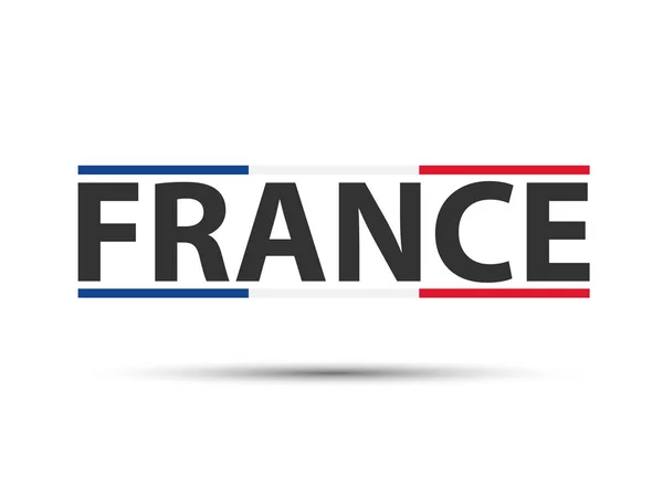 Fabriqué France Symbole Vectoriel Coloré Avec Tricolore Français Isolé Sur — Image vectorielle