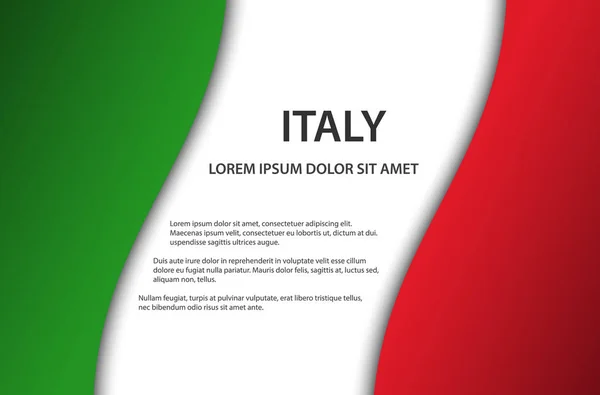 イタリア国旗とイタリア イタリア製 テキストの無料スペースの背景のベクトルのアイコン および記号 — ストックベクタ