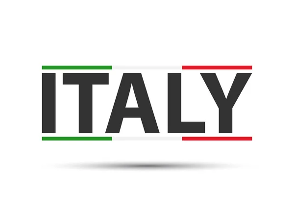 Χρωματισμένα Σύμβολο Ιταλική Τρίχρωμη Σημαία Που Απομονώνονται Λευκό Φόντο Made — Διανυσματικό Αρχείο