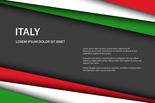 Moderner Vektorhintergrund Überlagerte Papierbögen Look Der Italienischen Flagge Hergestellt Italien — Stockvektor