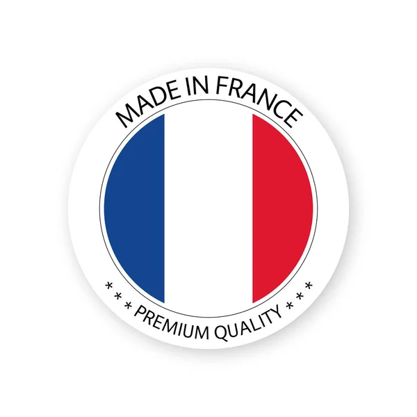 Vecteur Moderne Fabriqué France Étiquette Isolée Sur Fond Blanc Autocollant — Image vectorielle