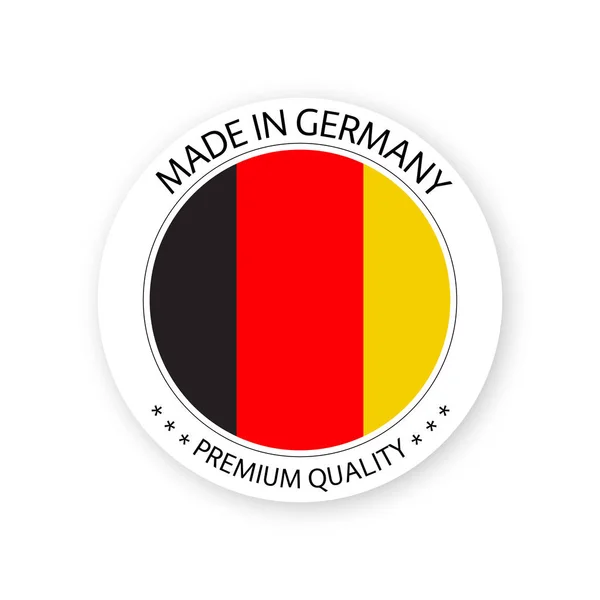Moderner Vektor Made Germany Etikett Isoliert Auf Weißem Hintergrund Einfacher — Stockvektor