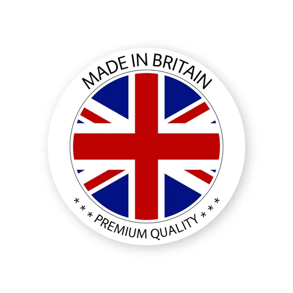 Vettore Moderno Etichetta Made Britain Isolata Sfondo Bianco Semplice Adesivo — Vettoriale Stock