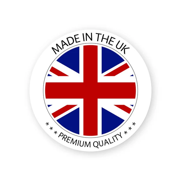벡터는 영국에서 제작에 프리미엄 스탬프 디자인 국기와 간단한 스티커 — 스톡 벡터