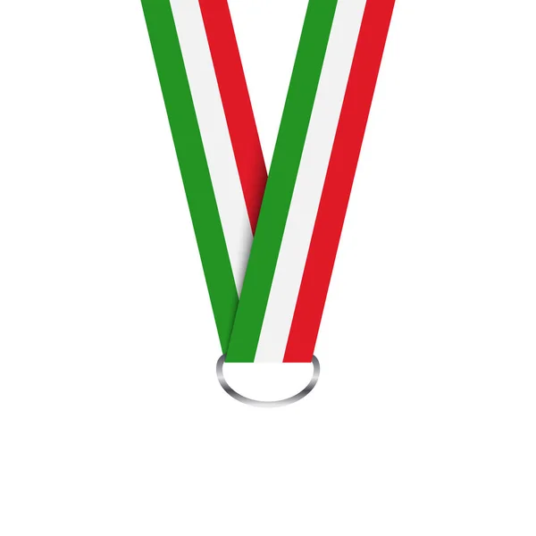 Italienisches Medaillenband Italienische Trikolore Einfache Vektorillustration Isoliert Auf Weißem Hintergrund — Stockvektor