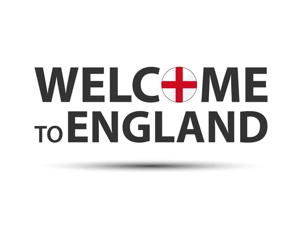 Willkommen England Symbol Mit Englischer Flagge Einfaches Modernes Englisches Symbol — Stockvektor