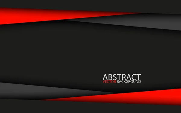Zwarte Rode Moderne Materiaalontwerp Vector Abstracte Breedbeeld Achtergrond — Stockvector