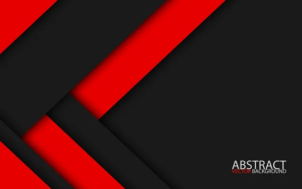 Diseño Material Moderno Negro Rojo Fondo Pantalla Ancha Abstracto Vector — Vector de stock