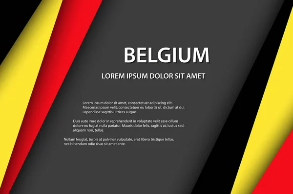 Fond vectoriel aux couleurs belges et espace gris libre pour votre texte, drapeau belge, Made in Belgium, icône et symbole belge — Image vectorielle