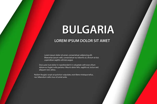 Vector achtergrond met Bulgaarse kleuren en grijze ruimte voor uw tekst, Bulgaarse vlag, gemaakt in Bulgarije, Bulgaars pictogram en symbool — Stockvector