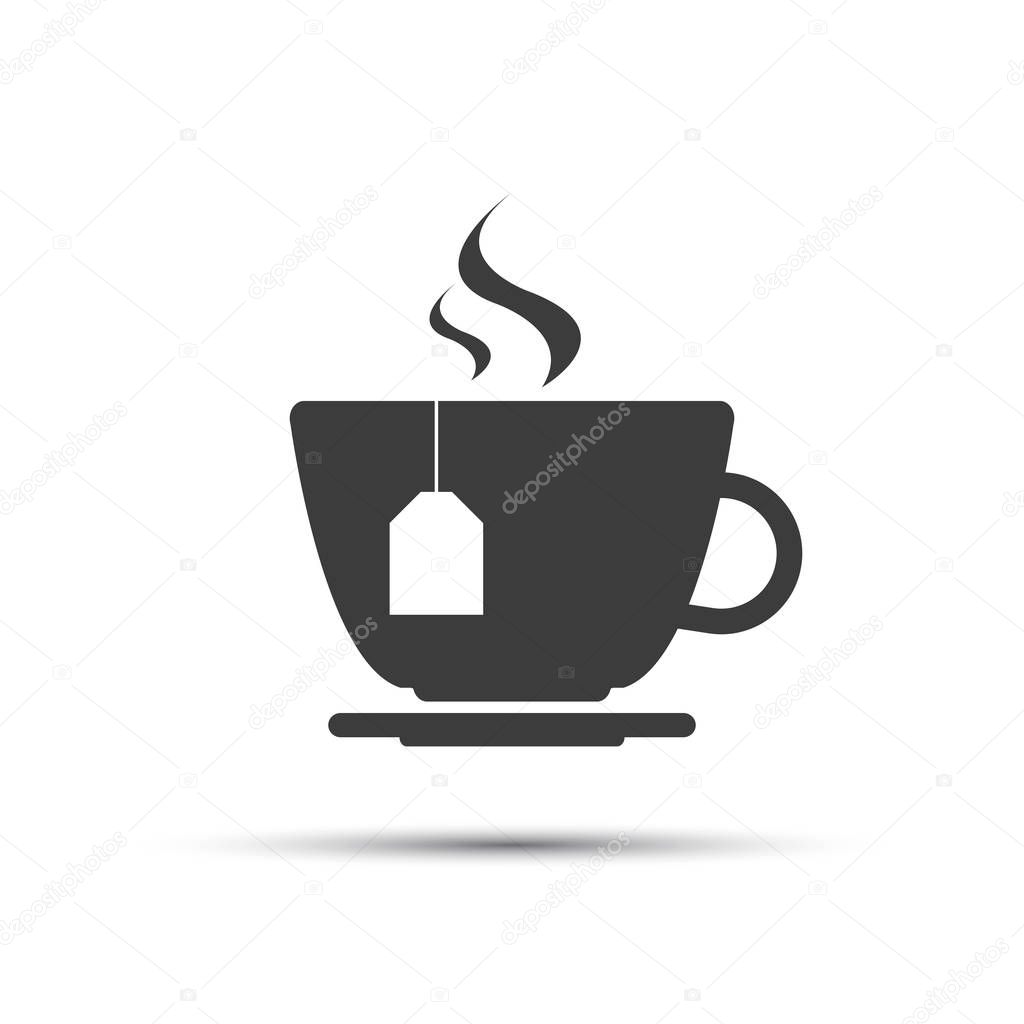 Bigger cup of tea icon isolated on a white background, simple modern drink symbol