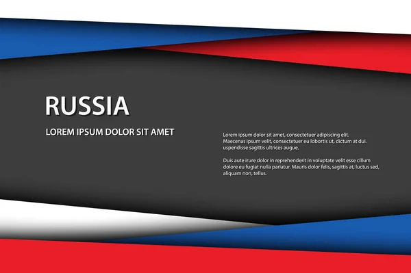 Tło wektorowe z rosyjskimi kolorami i wolna szara przestrzeń dla tekstu, Rosyjska flaga, Made in Russia, Rosyjska ikona i symbol — Wektor stockowy