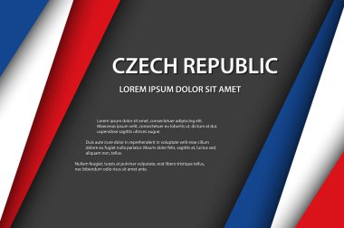 Modern vektör arka plan, Çek bayrağı görünümünde bindirmeli kağıt levhalar, Çek Cumhuriyeti, Çek renkleri ve metin için gri boş alan made