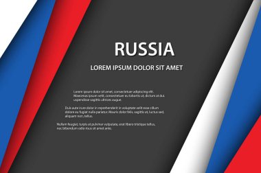 Modern vektör arka plan, Rus bayrağı, Rusya, Rus renkleri ve metin için gri boş alan made görünüm kağıt bindirmeli levhalar