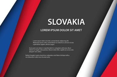 Modern vektör arka plan, Slovak bayrağı, Slovakya, Slovak renkleri ve metin için gri boş alan made görünüm kağıt bindirmeli levhalar