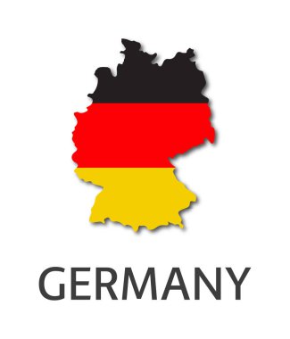 Beyaz bir arka plan üzerinde izole Alman bayrağı görünümünde Almanya'nın devlet basit bir illüstrasyon