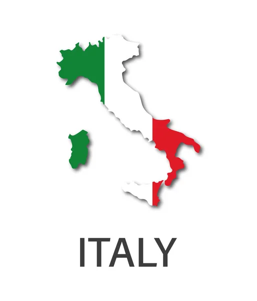 Ilustração simples do estado da Itália no aparecimento da bandeira italiana isolada sobre um fundo branco — Fotografia de Stock