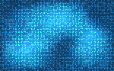 Şeffaf kareler, basit mozaik desenli, vektör çizimli modern mavi soyut arka plan