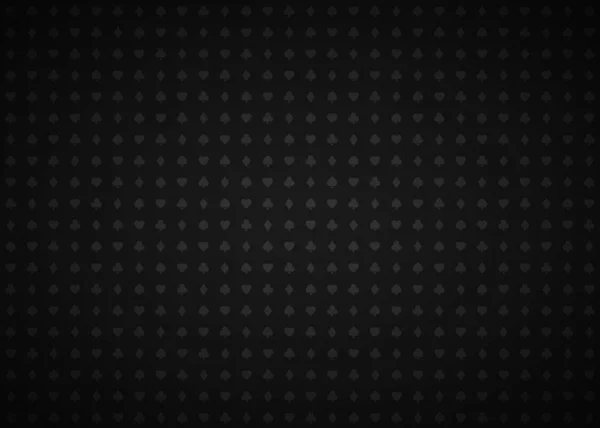 Schwarzer abstrakter Vektor-Casino-Hintergrund mit Spielkartenschildern, graue Symbole auf schwarzem Hintergrund, Casino-Symbole — Stockvektor