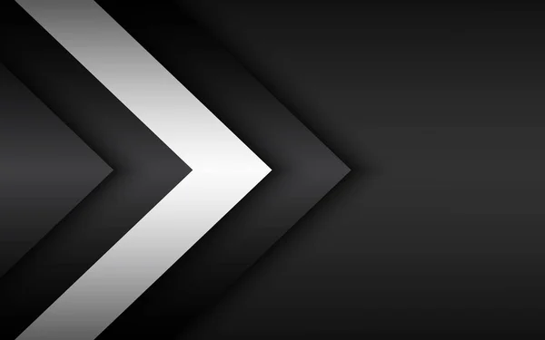 Flechas superpuestas en blanco y negro, fondo vectorial moderno abstracto con lugar para su texto, diseño de materiales, fondo de pantalla ancha abstracto — Vector de stock