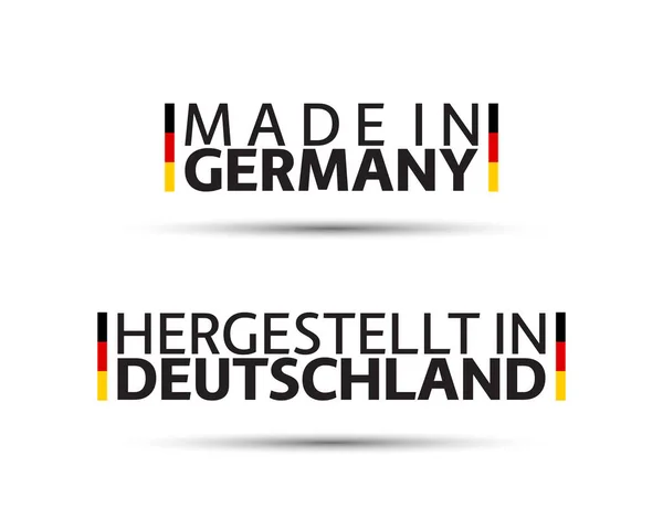 Twee Eenvoudige Vector Symbolen Gemaakt Duitsland Tekenen Met Duitse Driekleur — Stockvector