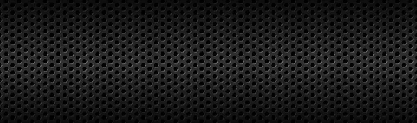 Cabecera Material Malla Hexagonal Geométrica Negra Oscura Abstracta Banner Tecnológico — Vector de stock