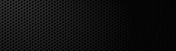 Cabecera Material Malla Hexagonal Geométrica Negra Oscura Abstracta Banner Tecnología — Vector de stock