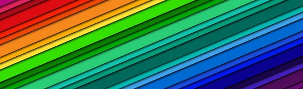 Abstracte Header Met Regenboogkleuren Oblique Lijnen Banner Kleurrijke Vectorachtergrond — Stockvector