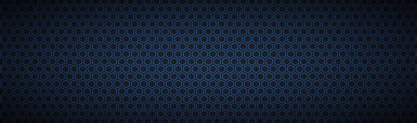黒と青の幾何学的多角形のヘッダー 抽象的な黒い金属製のバナー 現代のベクターイラスト背景 — ストックベクタ