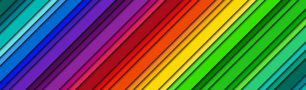抽象色の斜線と現代の明るいヘッダー カラースペクトルバナー カラフルな縞模様の背景 現代のベクターイラスト — ストックベクタ