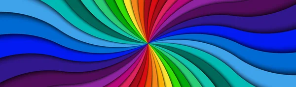 Cabeçalho Espiral Cor Bright Colorido Girando Banner Padrão Radial Ilustração — Vetor de Stock