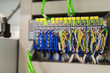 Elektrik kontrol panelinin yakın çekim fotoğraf.