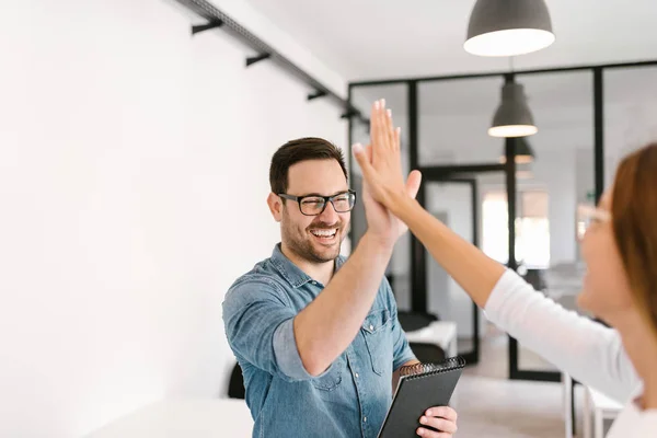 Two Colleagues High Five — Stock Photo, Image