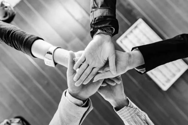 Eenheid Teamwork Mensen Uit Het Bedrijfsleven Samenstellen Van Handen — Stockfoto