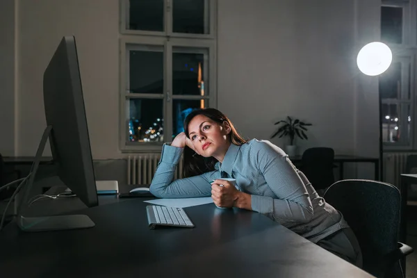 Business Mensen Deadline Stress Technologie Concept Overuren — Stockfoto