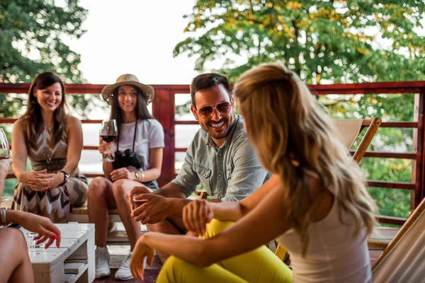 Three Female Friends Summer Vacation — Stock Photo, Image