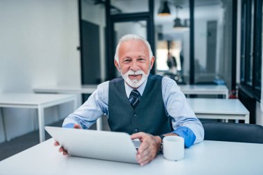 Yakışıklı kıdemli işadamının portresi..