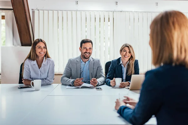 Entrevista Emprego Bem Sucedida Escritório — Fotografia de Stock