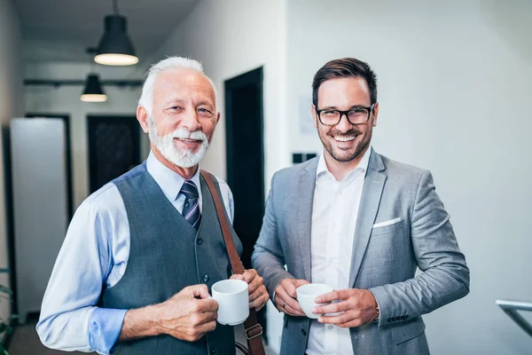 Portrait Two Successful Smiling Business Men — Stock Photo, Image