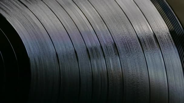 Vinylskiva Snurrar Skivtallriken Retro Musik Rent Ljud Plattan Soundtrack Ljud — Stockvideo