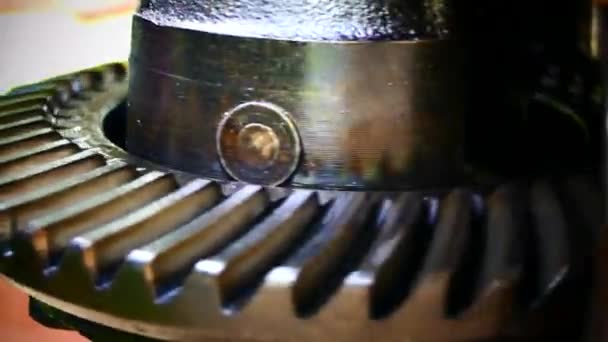 Mecanismo Com Engrenagens Aço Redutor Lubrificado Com Óleo Para Transmissão — Vídeo de Stock