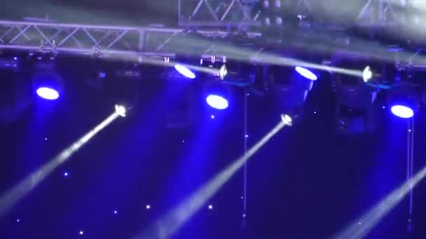 Concert Spots Het Podium Dansvloer Lichte Muziek Discotheek — Stockvideo