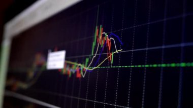 Vinnitsa / Ukrayna - Aralık 2018. Değişim oranları. Borsa tabloları. İş hayatında kar ve zarar. Çevrimiçi izleme. Dünya ekonomisi.